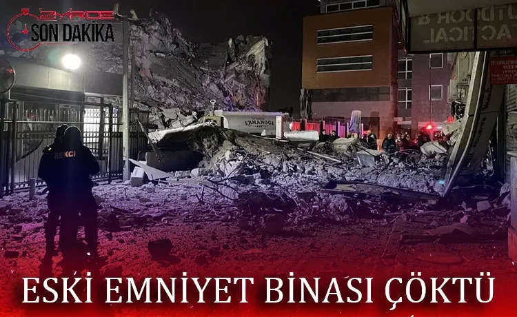 İzmir'de yıkım aşamasındaki eski emniyet binası çöktü