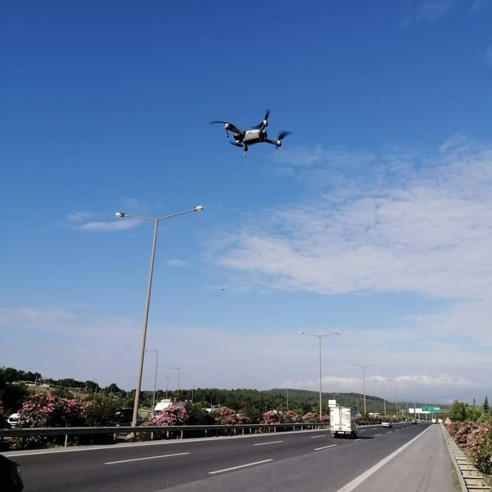 İZMİR'DE DRONE DESTEKLİ MOTOSİKLET DENETİMİ