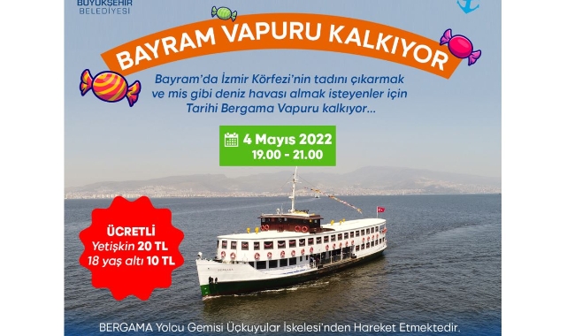 İzmir Körfezi turu yapacak Bayram vapuru kalkıyor