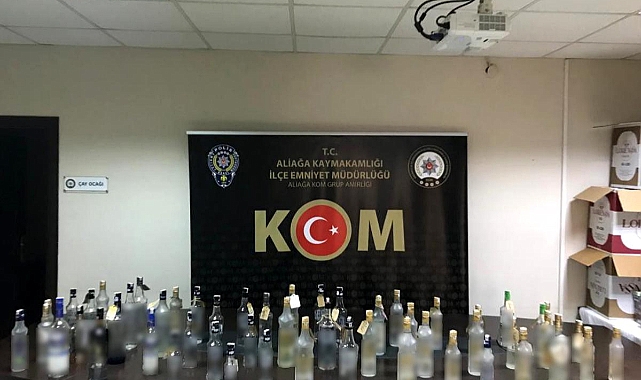 Foça'da sahte içki iddiasına polis operasyon düzenledi