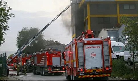 Balata fabrikasında çıkan yangın hasara yol açtı